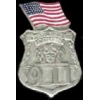 NYPD 911 POLICE USA FLAG BADGE NEW YORK CITY POLICE DEPARTMENT MINI BADGE PIN